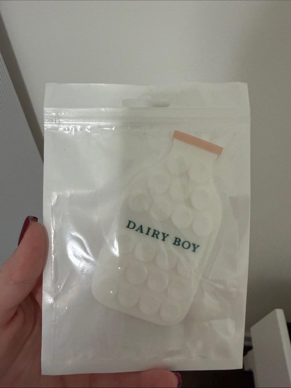 Dairy boy phone sticky it suctions on both sides to be able to stick it anywhere